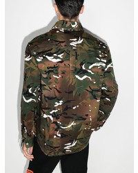 olivgrünes Camouflage Langarmhemd von Heron Preston