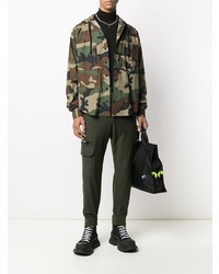 olivgrünes Camouflage Langarmhemd von Moschino