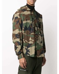 olivgrünes Camouflage Langarmhemd von Moschino