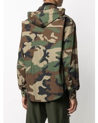 olivgrünes Camouflage Langarmhemd von Moschino