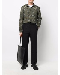 olivgrünes Camouflage Langarmhemd von Tom Ford