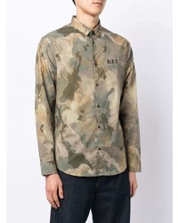 olivgrünes Camouflage Langarmhemd von Armani Exchange