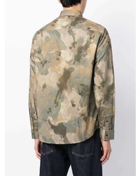 olivgrünes Camouflage Langarmhemd von Armani Exchange