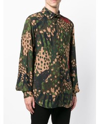 olivgrünes Camouflage Langarmhemd von Vivienne Westwood