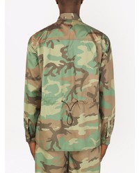 olivgrünes Camouflage Langarmhemd von Dolce & Gabbana