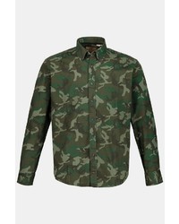 olivgrünes Camouflage Langarmhemd von JP1880