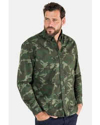 olivgrünes Camouflage Langarmhemd von JP1880