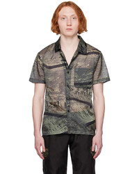 olivgrünes Camouflage Langarmhemd von Olly Shinder