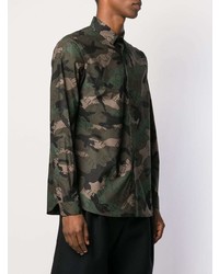 olivgrünes Camouflage Langarmhemd von Valentino