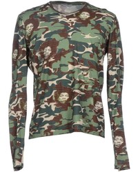 olivgrünes Camouflage Langarmshirt