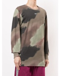 olivgrünes Camouflage Langarmshirt von Off-White