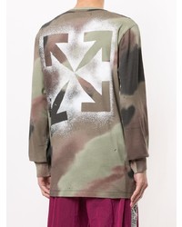 olivgrünes Camouflage Langarmshirt von Off-White