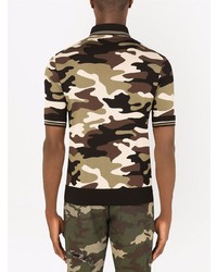 olivgrünes Camouflage Polohemd von Dolce & Gabbana