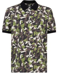 olivgrünes Camouflage Polohemd von Fendi