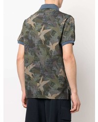 olivgrünes Camouflage Polohemd von Etro