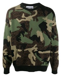 olivgrünes Camouflage Sweatshirt von Moschino