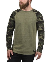 olivgrünes Camouflage Sweatshirt von Solid