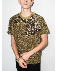 olivgrünes Camouflage T-Shirt mit einem Rundhalsausschnitt von Givenchy