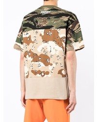 olivgrünes Camouflage T-Shirt mit einem Rundhalsausschnitt von AAPE BY A BATHING APE