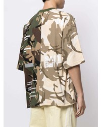 olivgrünes Camouflage T-Shirt mit einem Rundhalsausschnitt von AAPE BY A BATHING APE