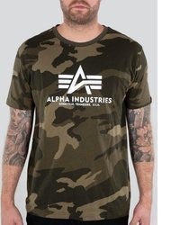 olivgrünes Camouflage T-Shirt mit einem Rundhalsausschnitt von Alpha Industries