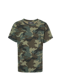 olivgrünes Camouflage T-Shirt mit einem Rundhalsausschnitt von Amiri