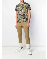 olivgrünes Camouflage T-Shirt mit einem Rundhalsausschnitt von Valentino