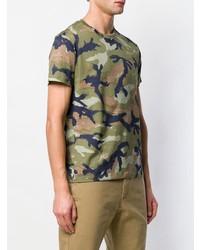 olivgrünes Camouflage T-Shirt mit einem Rundhalsausschnitt von Valentino