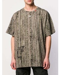 olivgrünes Camouflage T-Shirt mit einem Rundhalsausschnitt von Off-White