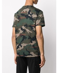 olivgrünes Camouflage T-Shirt mit einem Rundhalsausschnitt von Valentino