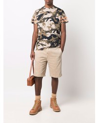 olivgrünes Camouflage T-Shirt mit einem Rundhalsausschnitt von DSQUARED2