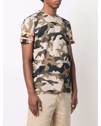 olivgrünes Camouflage T-Shirt mit einem Rundhalsausschnitt von DSQUARED2