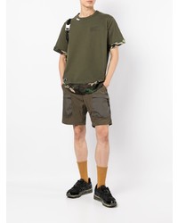 olivgrünes Camouflage T-Shirt mit einem Rundhalsausschnitt von Izzue