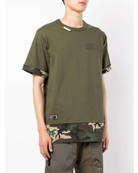 olivgrünes Camouflage T-Shirt mit einem Rundhalsausschnitt von Izzue