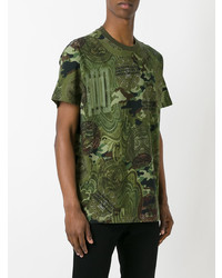 olivgrünes Camouflage T-Shirt mit einem Rundhalsausschnitt von Givenchy