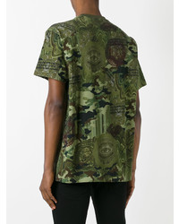 olivgrünes Camouflage T-Shirt mit einem Rundhalsausschnitt von Givenchy