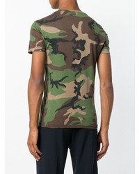 olivgrünes Camouflage T-Shirt mit einem Rundhalsausschnitt von Polo Ralph Lauren