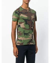 olivgrünes Camouflage T-Shirt mit einem Rundhalsausschnitt von Polo Ralph Lauren