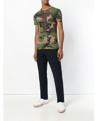 olivgrünes Camouflage T-Shirt mit einem Rundhalsausschnitt von Polo Ralph Lauren