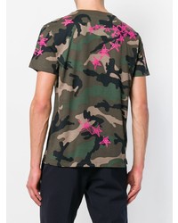 olivgrünes Camouflage T-Shirt mit einem Rundhalsausschnitt von Valentino