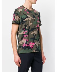 olivgrünes Camouflage T-Shirt mit einem Rundhalsausschnitt von Valentino