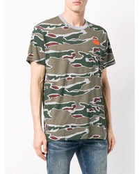 olivgrünes Camouflage T-Shirt mit einem Rundhalsausschnitt von G-Star Raw Research