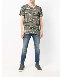 olivgrünes Camouflage T-Shirt mit einem Rundhalsausschnitt von G-Star Raw Research