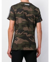 olivgrünes Camouflage T-Shirt mit einem Rundhalsausschnitt von Hydrogen