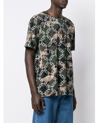 olivgrünes Camouflage T-Shirt mit einem Rundhalsausschnitt von Valentino