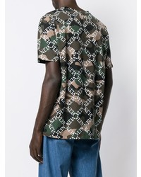 olivgrünes Camouflage T-Shirt mit einem Rundhalsausschnitt von Valentino