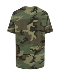 olivgrünes Camouflage T-Shirt mit einem Rundhalsausschnitt von Supreme