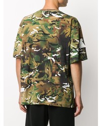 olivgrünes Camouflage T-Shirt mit einem Rundhalsausschnitt von Heron Preston