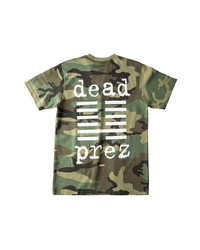 olivgrünes Camouflage T-Shirt mit einem Rundhalsausschnitt von Supreme