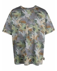 olivgrünes Camouflage T-Shirt mit einem Rundhalsausschnitt von Etro